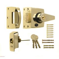 Era British Standard Double Locking Nightlatch - 60mm Backset - Polished Brass 40mm