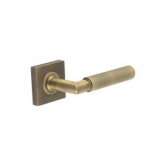 Burlington Piccadilly Knurled Lever on Square Rose - Antique Brass