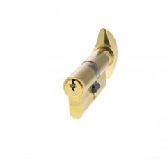 AGB-Atlantic Euro Profile 5 Pin Cylinder Key & Turn - Polished Brass