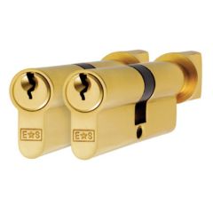 Eurospec 5 Pin Cylinder Key & Turn - Polished Brass 70mm