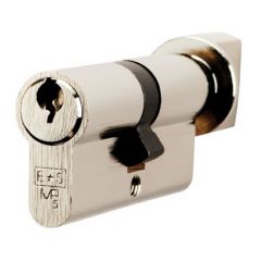 Eurospec 5 Pin Cylinder Key & Turn - Polished Nickel