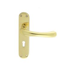 Manital Ibra Lever on Backplate - Polished Brass Lock Profile