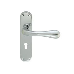 Manital Astro Lever on Backplate - Polished Chrome Lock Profile