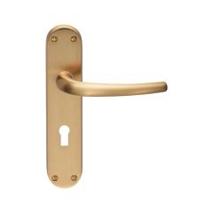 Manital Lilla Lever on Backplate - Satin Brass Lock Profile