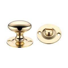 Fulton & Bray Small Oval Thumb Turn With Coin Release - Polished Brass