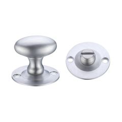 Fulton & Bray Small Oval Thumb Turn With Coin Release - Satin Chrome