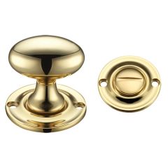 Fulton & Bray Oval Thumb Turn With Coin Release - Polished Brass