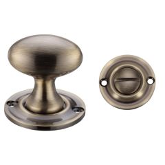 Fulton & Bray Oval Thumb Turn With Coin Release - Florentine Bronze