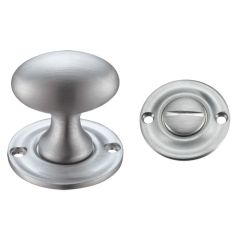 Fulton & Bray Oval Thumb Turn With Coin Release - Satin Chrome