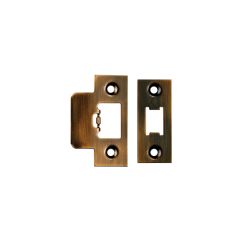 Eurospec Forend Strike & Fixing Pack to suite the Heavy-duty Tubular Latch - Antique Brass