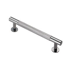 Carlisle Brass Knurled Cabinet Pull Handle - Polished Chrome 158mm Overall (128mm Handle Centers)