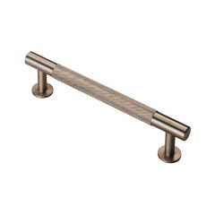 Carlisle Brass Knurled Cabinet Pull Handle - Satin Nickel 158mm Overall (128mm Handle Centers)