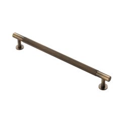 Carlisle Brass Knurled Cabinet Pull Handle - Antique Brass 274mm Overall (224mm Handle Centers)