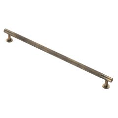 Carlisle Brass Knurled Cabinet Pull Handle - Antique Brass 350mm Overall (320mm Handle Centers)