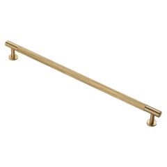 Carlisle Brass Knurled Cabinet Pull Handle - Satin Brass 350mm Overall (320mm Handle Centers)