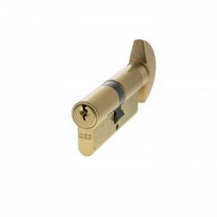 AGB-Atlantic Euro Profile 5 Pin Cylinder Key & Turn - Satin Brass