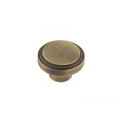 Hoxton Cropley Cupboard Knob - Antique Brass 40mm (Knob Diameter)