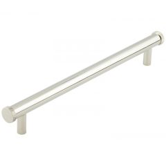 Hoxton Wenlock Knurled End Cap Cabinet Handle on Stepped Backplate - Polished Nickel 263mm (224mm Handle Centers)