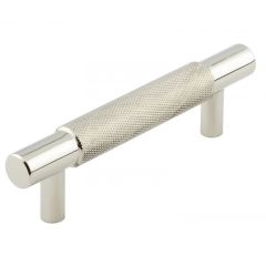 Hoxton Taplow Knurled Cabinet Handle - Polished Nickel 96mm (140mm Handle Centers)