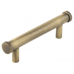Hoxton Thaxted Line Knurled End Cap Cabinet Handle - Antique Brass 96mm (135mm Handle Centers)