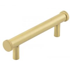 Hoxton Thaxted Line Knurled End Cap Cabinet Handle - Satin Brass 96mm (135mm Handle Centers)