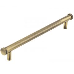 Hoxton Thaxted Line Knurled End Cap Cabinet Handle - Antique Brass 263mm (224mm Handle Centers)