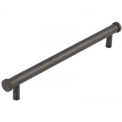 Hoxton Thaxted Line Knurled End Cap Cabinet Handle - Matt Black 263mm (224mm Handle Centers)