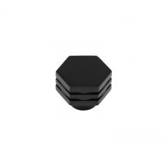 Hoxton Nile Hexagonal Cupboard Knob - Matt Black 30mm (Knob Diameter)
