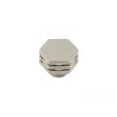 Hoxton Nile Hexagonal Cupboard Knob - Satin Nickel 30mm (Knob Diameter)