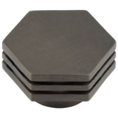 Hoxton Nile Hexagonal Cupboard Knob - Dark Bronze 40mm (Knob Diameter)
