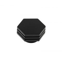 Hoxton Nile Hexagonal Cupboard Knob - Matt Black 40mm (Knob Diameter)
