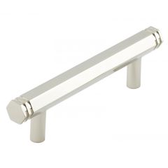 Hoxton Nile End Cap T-Bar Cabinet Handle - Polished Nickel 96mm (140mm Handle Centers)