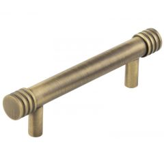 Hoxton Sturt Grooved End Cap Cabinet Handle - Antique Brass 96mm (140mm Handle Centers)