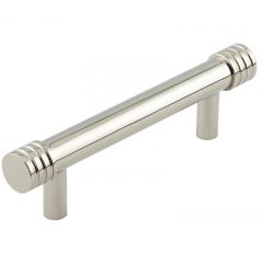 Hoxton Sturt Grooved End Cap Cabinet Handle - Polished Nickel 96mm (140mm Handle Centers)