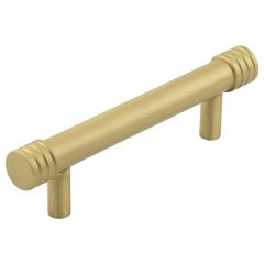 Hoxton Sturt Grooved End Cap Cabinet Handle - Satin Brass 96mm (140mm Handle Centers)
