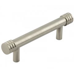 Hoxton Sturt Grooved End Cap Cabinet Handle - Satin Nickel 96mm (140mm Handle Centers)