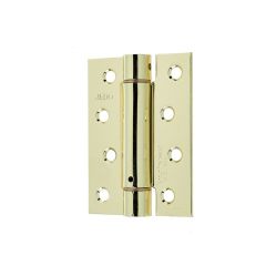 Jedo Single Action Fire Door Spring Hinge 102 x 76 x 3mm (Pack of 3) Polished Brass - Polished Brass
