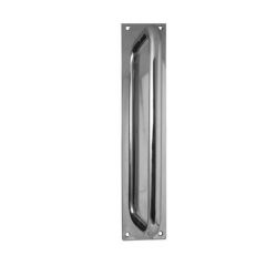 Jedo Grade 304 Stainless Steel Pull Handle on Backplate 19mm Dia - Polished Stainless Steel 225mm Centres