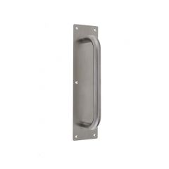 Jedo Grade 304 Stainless Steel Pull Handle on Backplate 19mm Dia - Satin Stainless Steel 225mm Centres
