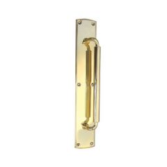 Frelan Chatsworth Pull Handle on Backplate - Polished Brass Backplate Length: 380mm