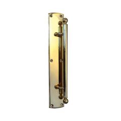 Frelan Benheim Pull Handle on Backplate - Polished Brass Backplate Length: 380mm