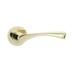 Jedo Twirl Lever on Round Rose  - PVD Stainless Brass