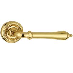 Frelan Parisian Camille Lever on Round Rose - Polished Brass