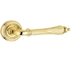 Frelan Parisian Giselle Lever on Round Rose - Polished Brass