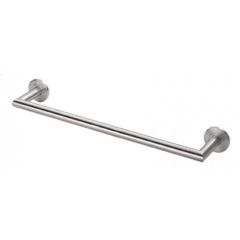 Carlisle Brass Stainless Steel Single Towel Rail - Satin Stainless Steel 655mm Overall (600mm Centers)