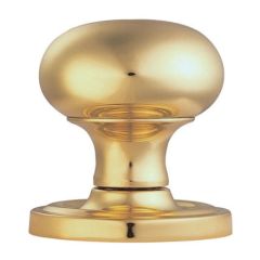 Manital Mortice Mushroom Knob (Concealed Fix) - Polished Brass