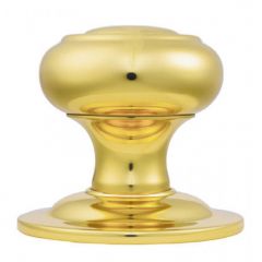 Carlisle Brass Round Center Mushroom Door Knob - Polished Brass
