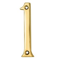 Carlisle Brass 76mm Face Fix Numerals - Polished Brass Number 1