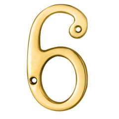 Carlisle Brass 76mm Face Fix Numerals - Polished Brass Number 6/9