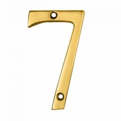 Carlisle Brass 76mm Face Fix Numerals - Polished Brass Number 7